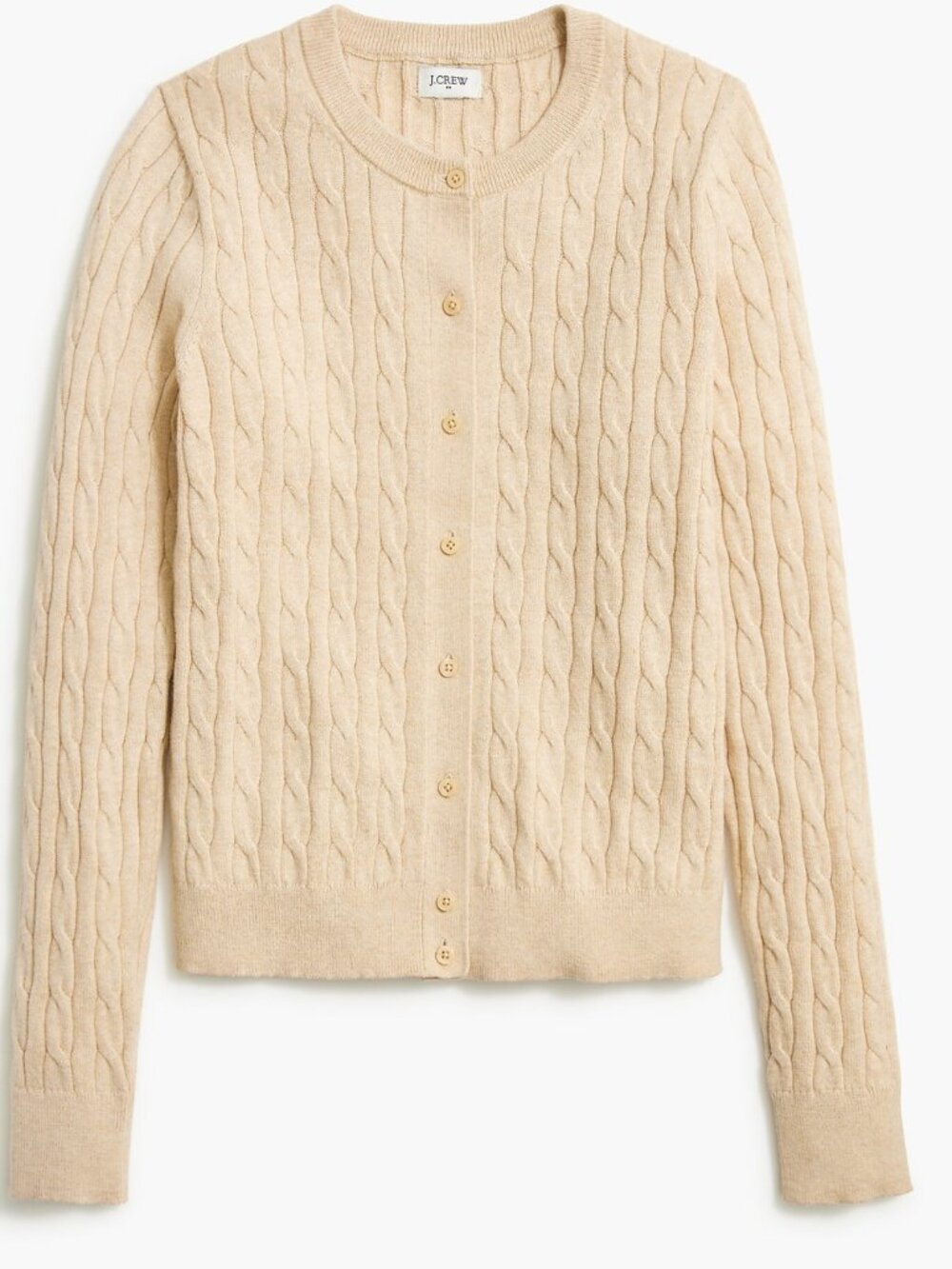 J.Crew Factory Cotton Cable-Knit Cardigan Sweater - Size XL - Light Khaki - NWT